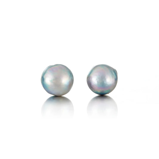 Gump's Baroque Blue Akoya Pearl Earrings