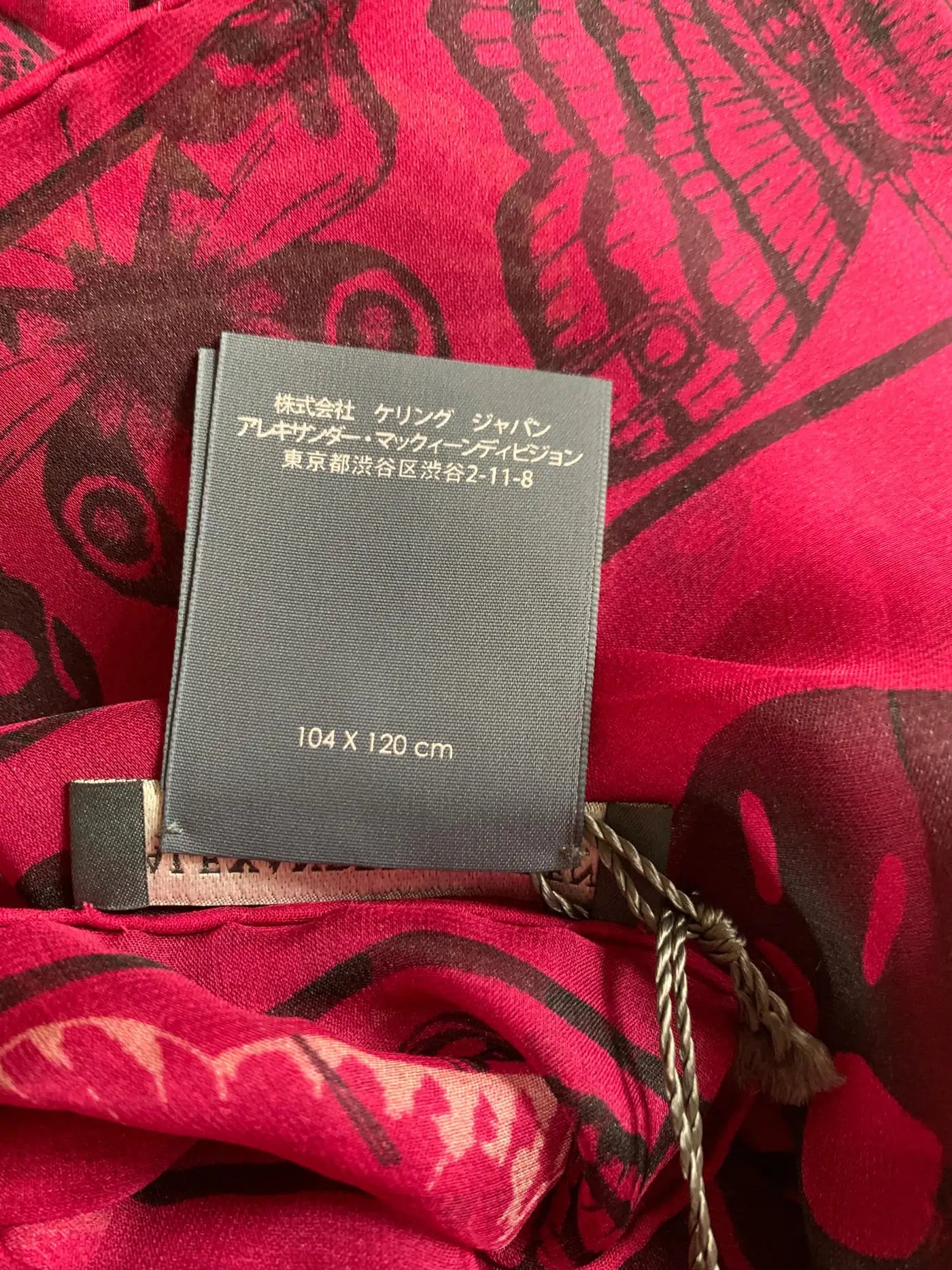 New Alexander Mcqueen Silk Butterfly and Skull Semi-Sheer Fuchsia Red Scarf