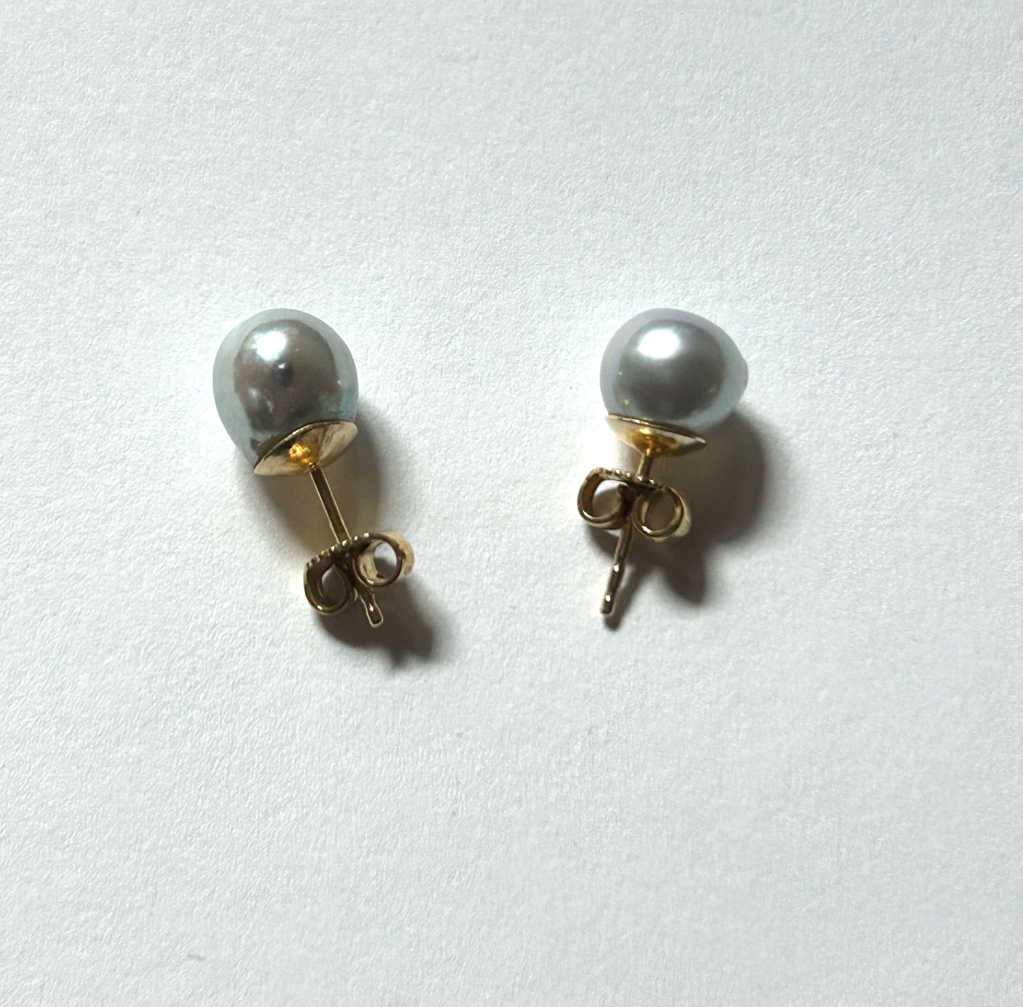 Gump's Baroque Blue Akoya Pearl Earrings
