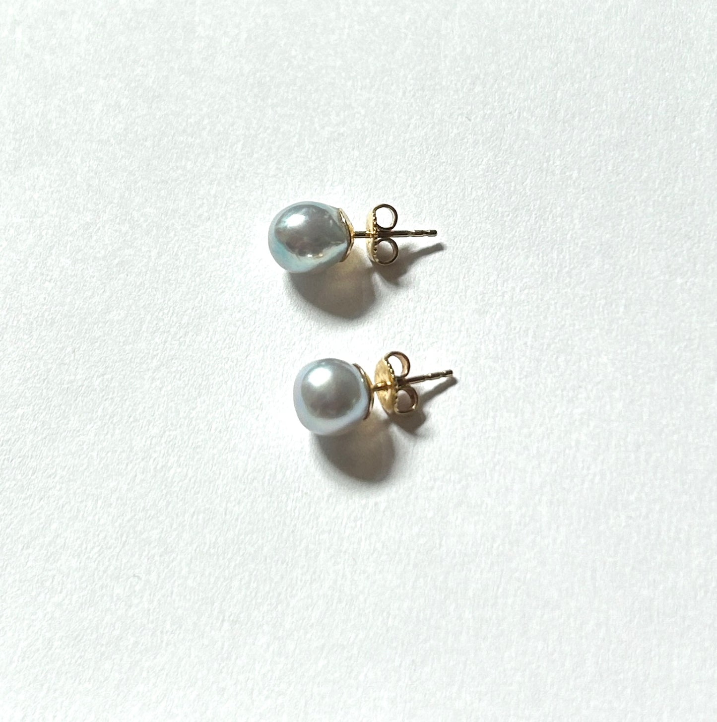 Gump's Baroque Blue Akoya Pearl Earrings