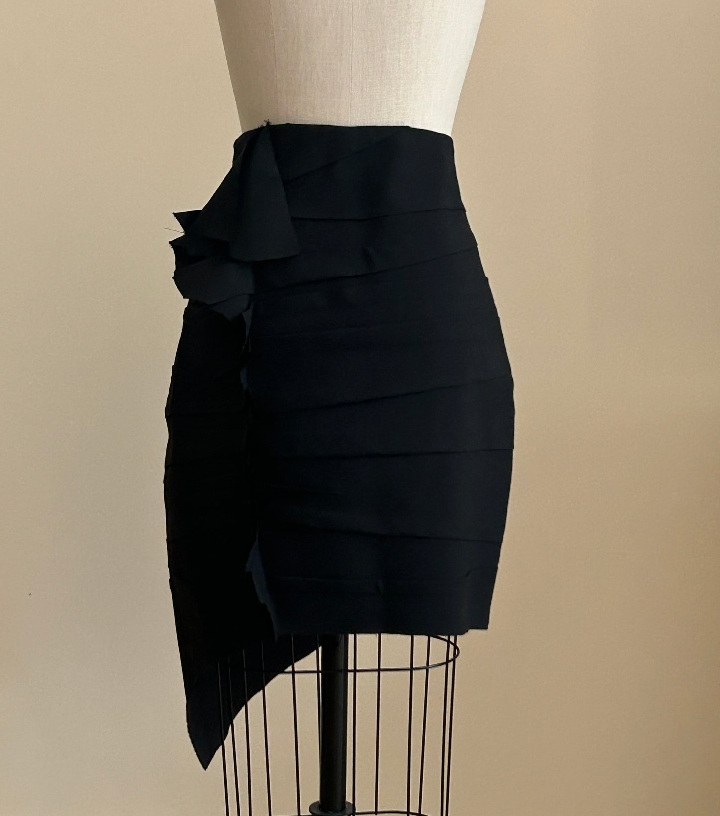 New Saint Laurent Rhinestone Pleat Detail Asymmetrical Skirt