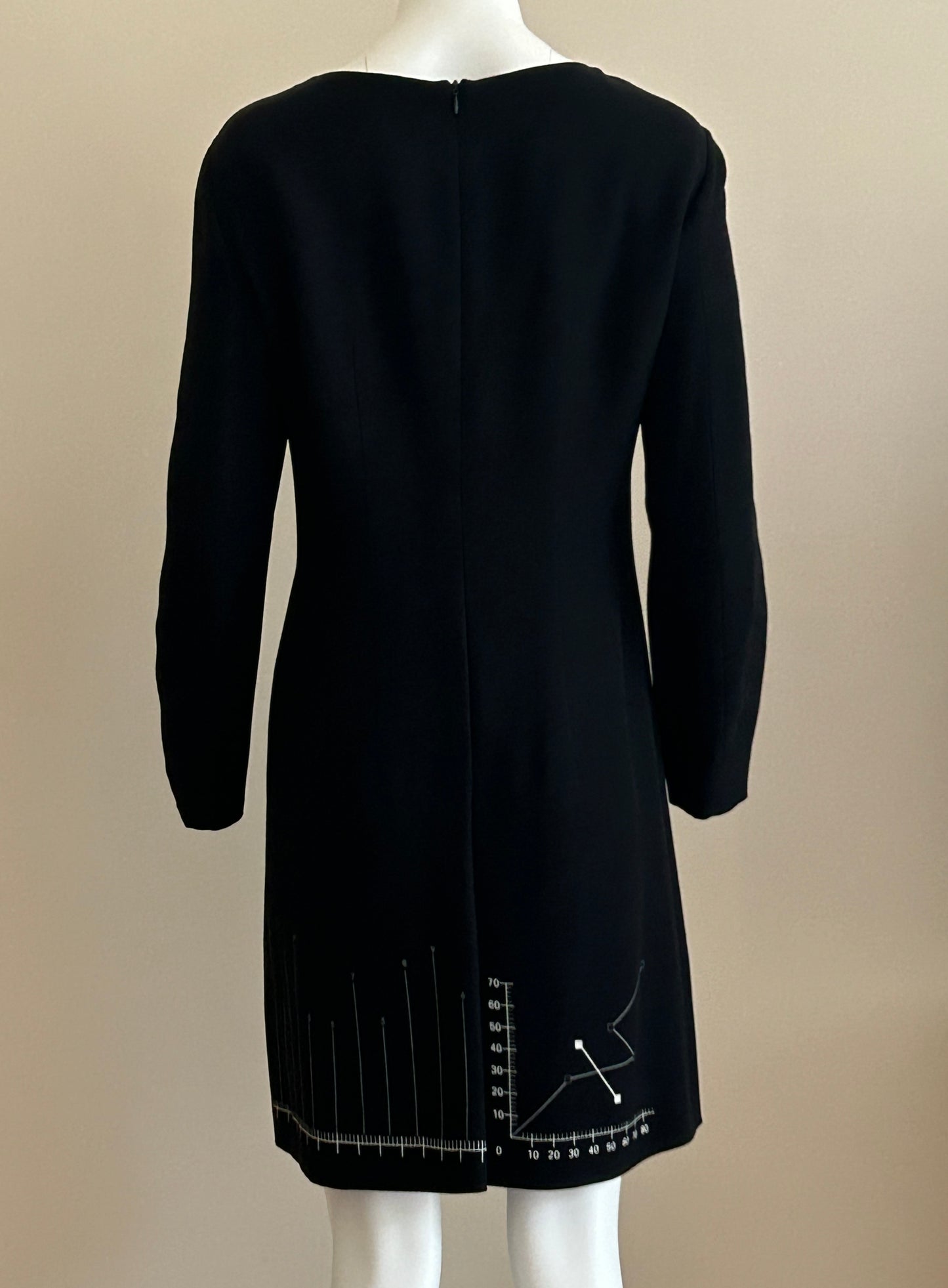 1990s Moschino Cheap & Chic Charts & Graphs of Love Dress
