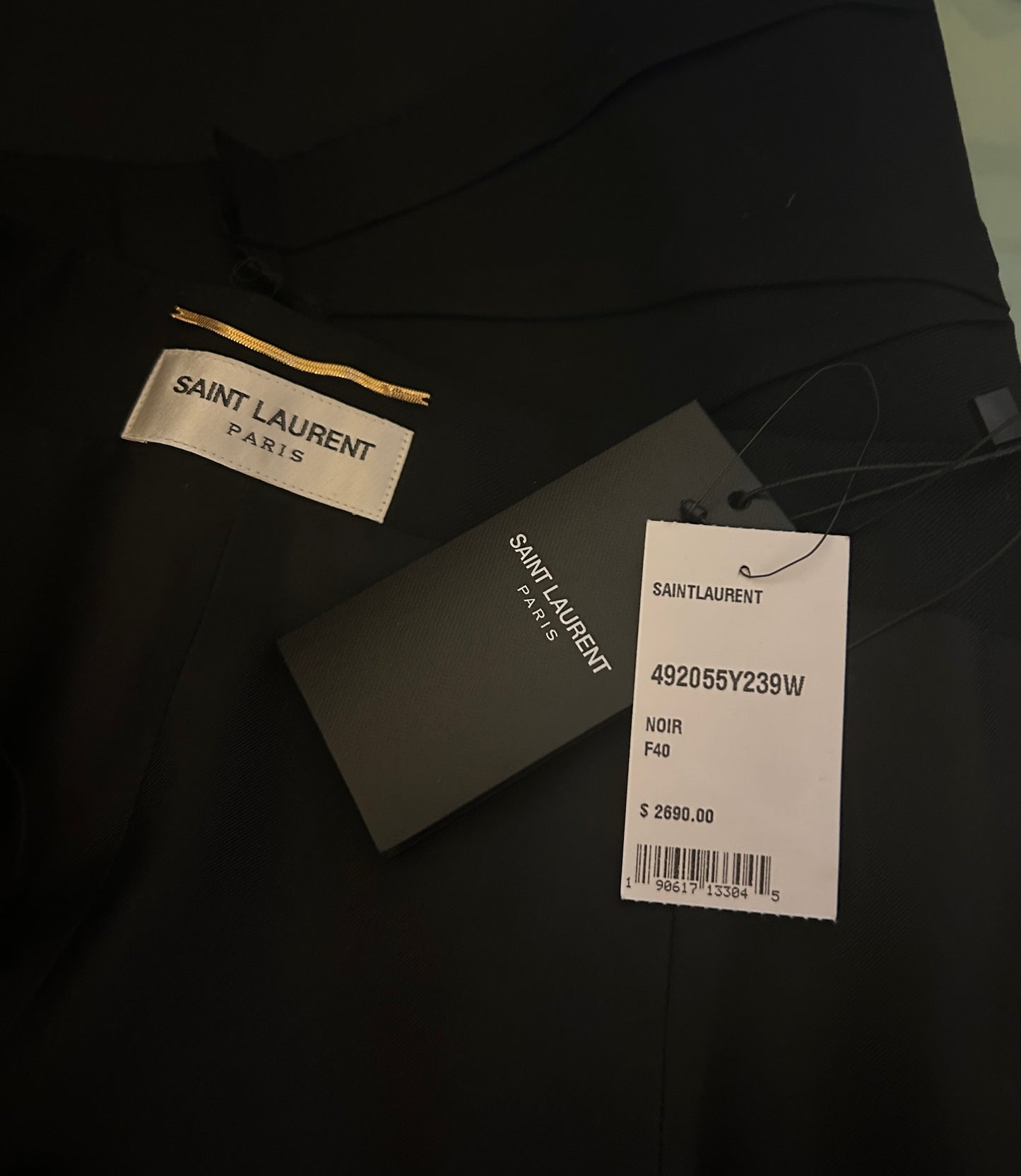 New Saint Laurent Rhinestone Pleat Detail Asymmetrical Skirt