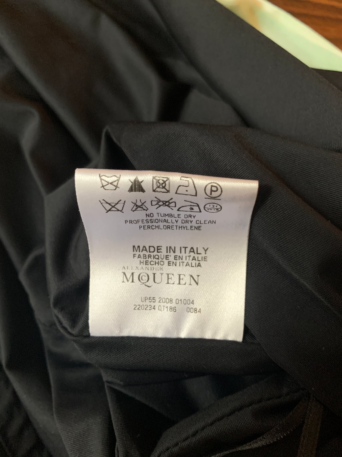 Unworn 2008 Alexander McQueen Black and Mint Jersey Drape Dress