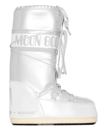 Light Silver and White Metallic Moon Boots